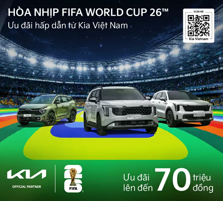 Tháng 6, hòa nhịp cùng FIFA World Cup 2026™ Kia ưu đãi hấp dẫn lên đến 70 triệu đồng
