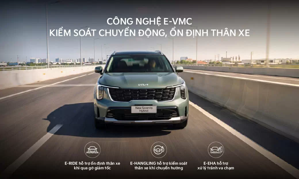 CÔNG NGHỆ E-VMC KIỂM SOÁT CHUYỂN ĐỘNG, ỔN ĐỊNH THÂN XE